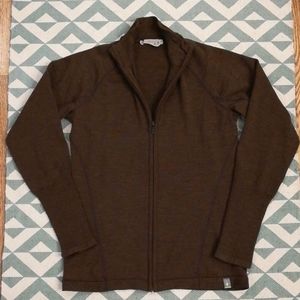 Smartwool Brown Wool Zip Up Sweater Sz M